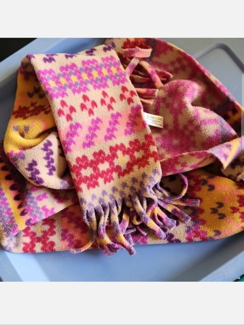 NWOT St. John's Bay Scarf Fuschia Purple Pink Gold